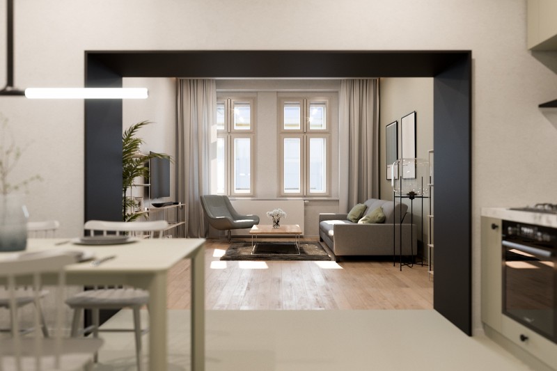 Квартира 1+1, 49м2, Smíchov